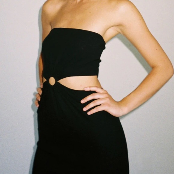 New! LNA HARLEE STRAPLESS DRESS - BLACK BNWOT - Picture 11 of 12